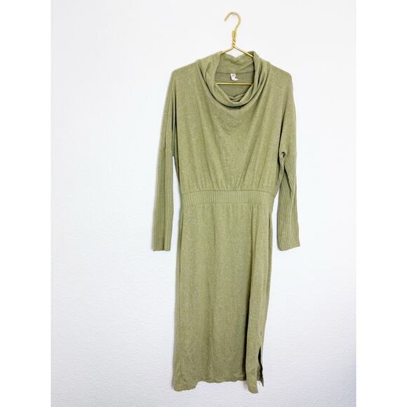 Anthropologie Daily Practice Arabella Moss Drapey Midi Sweater Dress Medium Chic - Picture 3 of 13